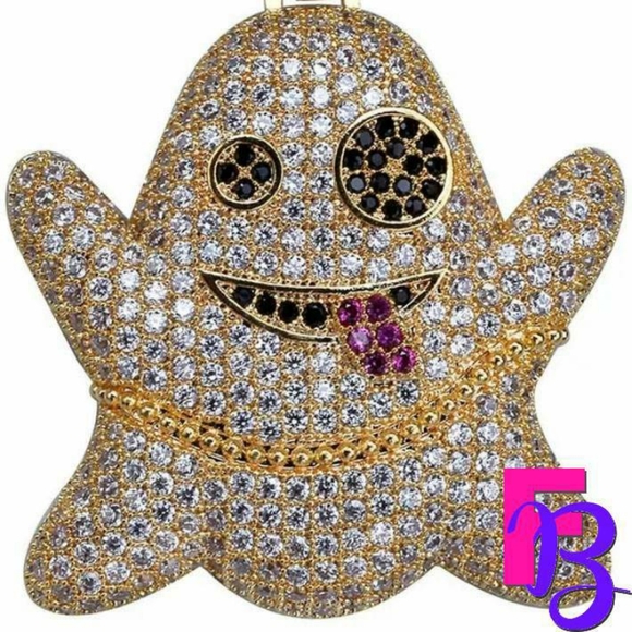 18k White Gold Pave Ghost Pendant - Picture 10 of 14